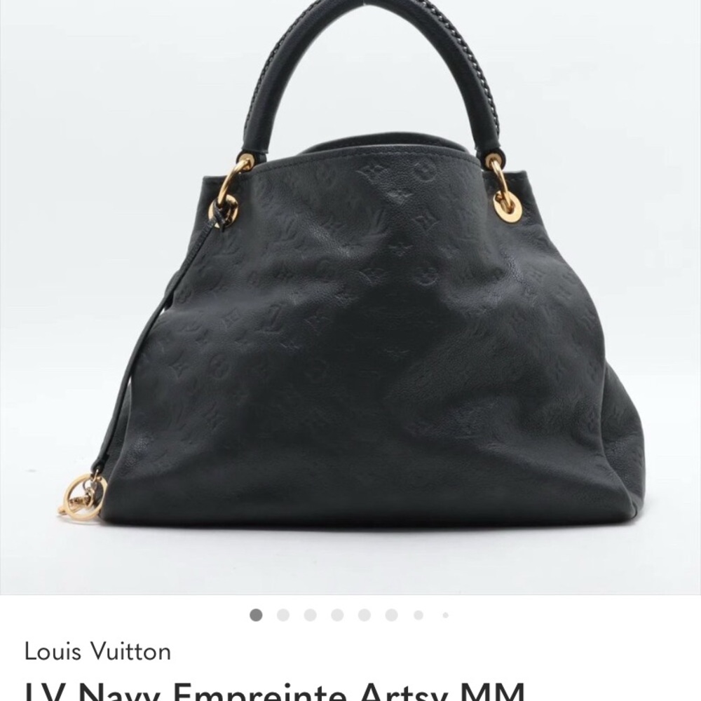 Louis Vuitton Navy Empreinte Embossed Monogram Shoulder Bag with Gold Hardware - Picture 2 of 11